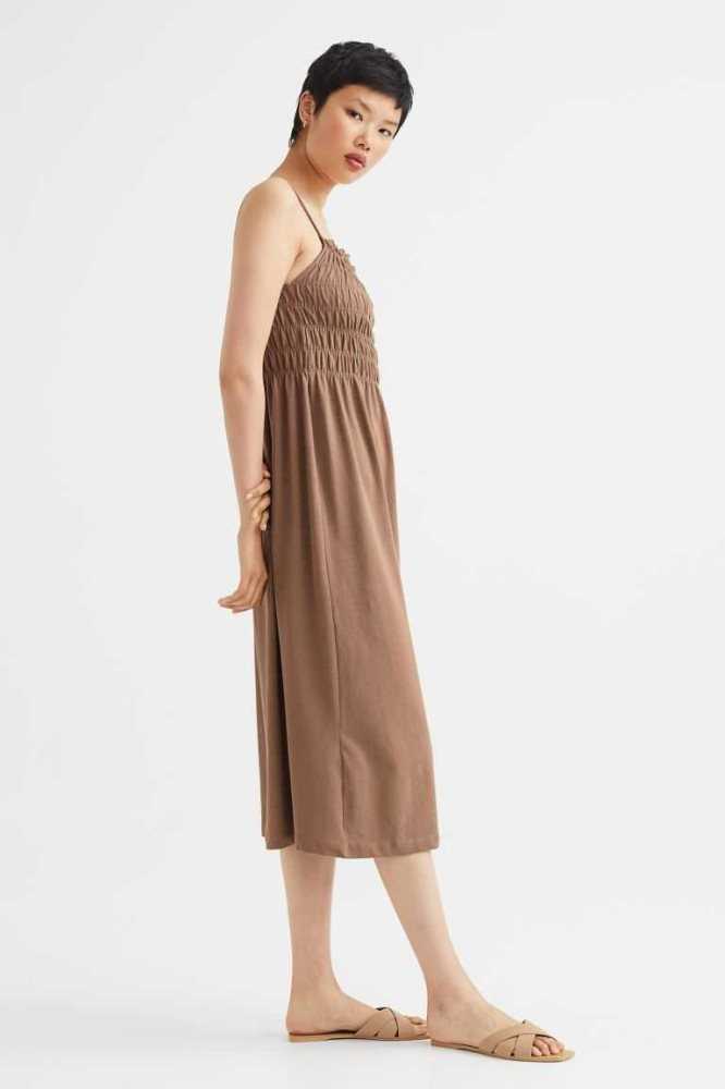 Vestido H&M Smocking-detail Mujer Azules Claro | 041258VWE