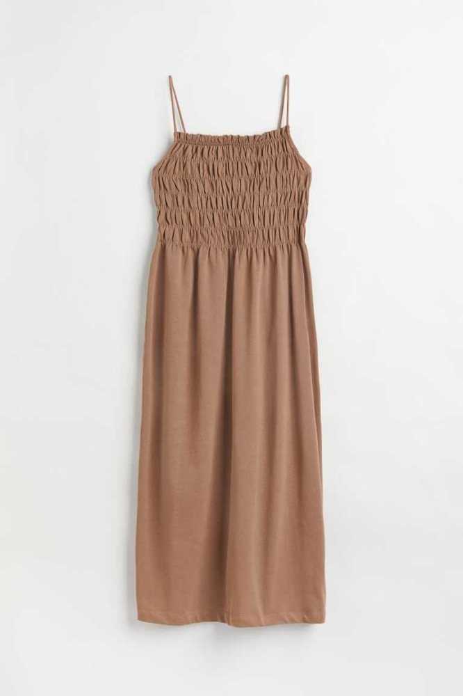 Vestido H&M Smocking-detail Mujer Azules Claro | 041258VWE