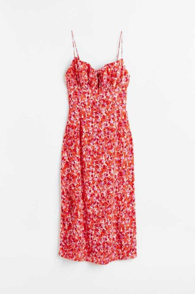 Vestido H&M Tie-detail Mujer Rojos | 395804PSD