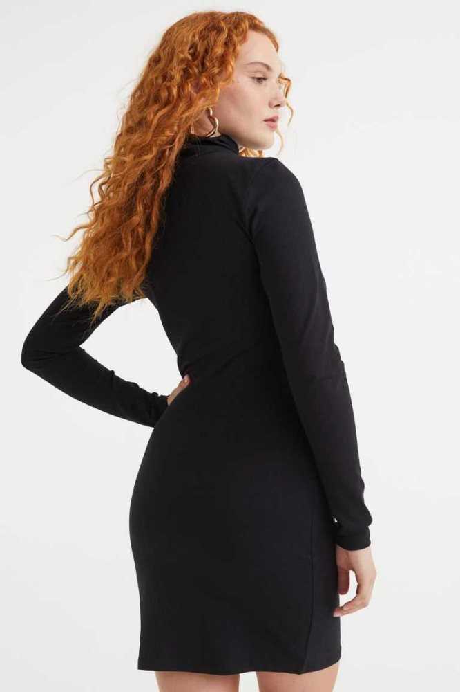 Vestido H&M Turtleneck Bodycon Mujer Grises Oscuro | 295817INV