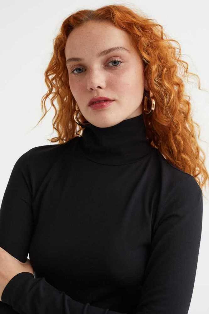 Vestido H&M Turtleneck Bodycon Mujer Grises Oscuro | 295817INV