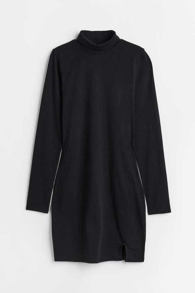 Vestido H&M Turtleneck Bodycon Mujer Grises Oscuro | 295817INV