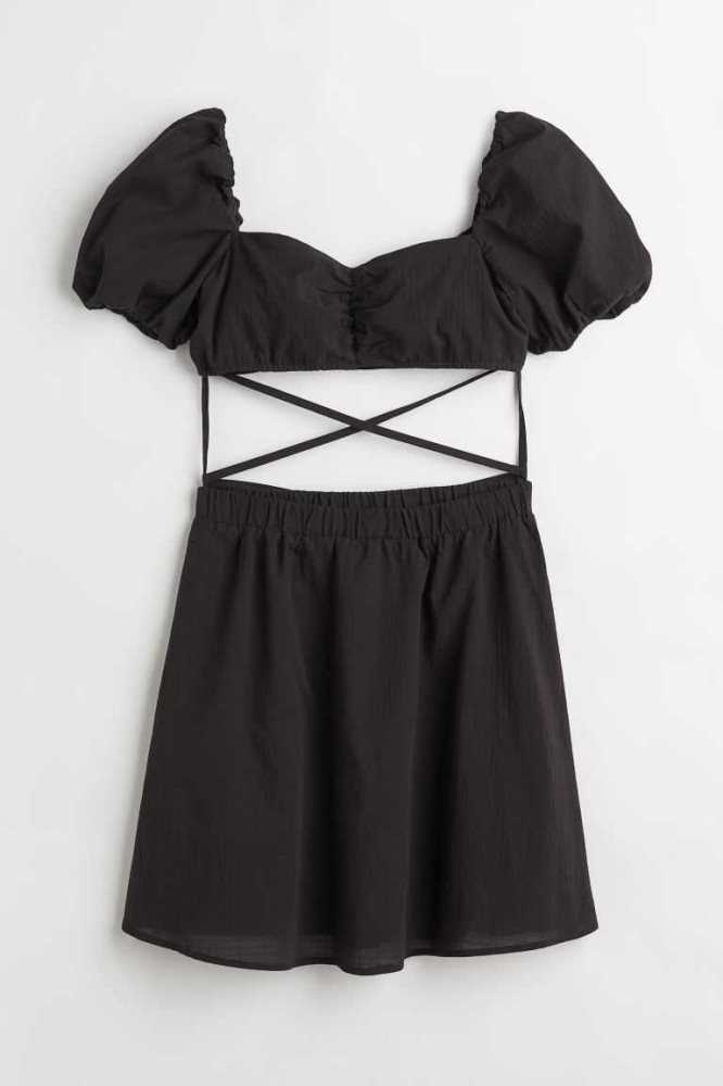 Vestido H&M Two-piece Tie-detail Mujer Negros | 821654BER