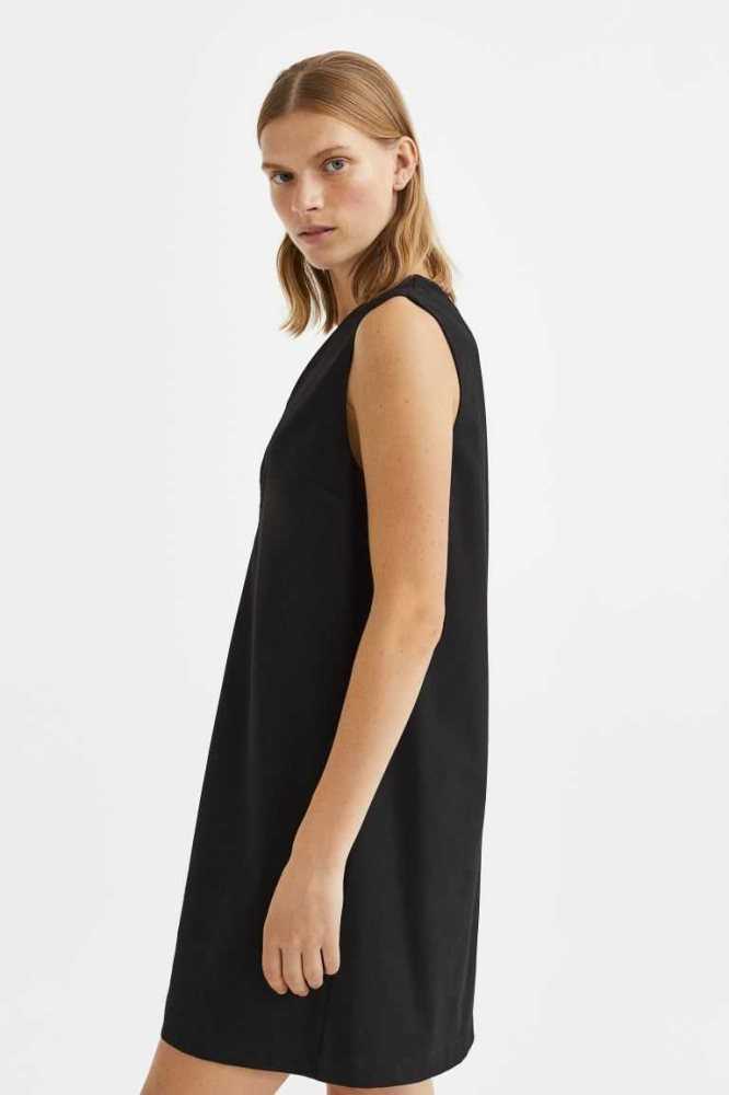 Vestido H&M V-neck Mujer Negros | 435012PNU