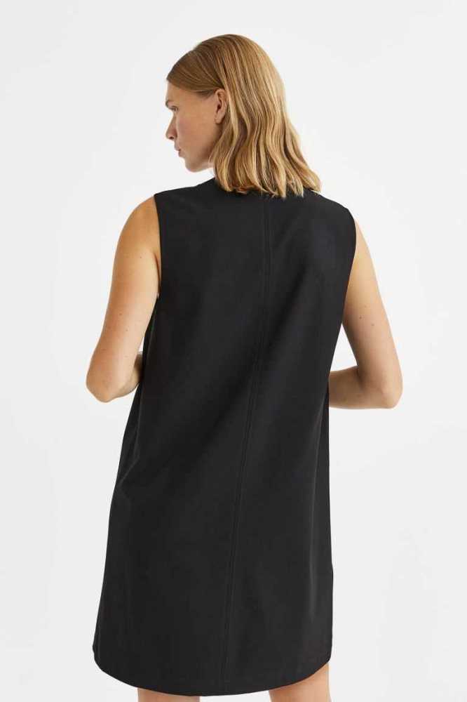 Vestido H&M V-neck Mujer Negros | 435012PNU