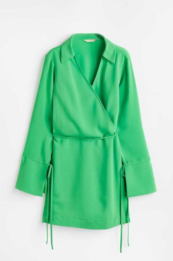 Vestido H&M Wrap Mujer Verdes Claro | 375621DUS