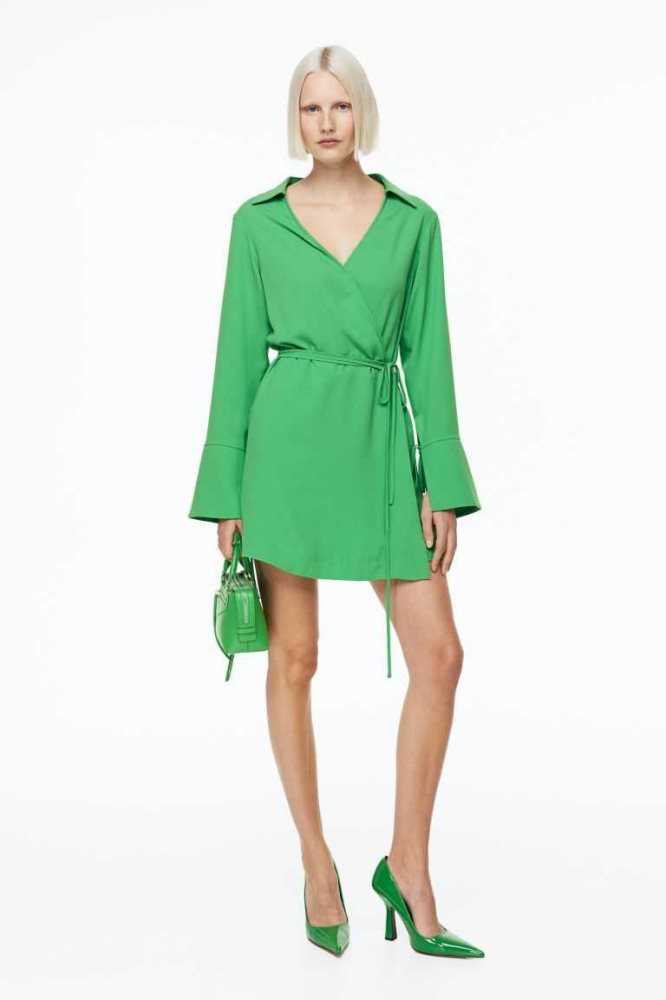 Vestido H&M Wrap Mujer Verdes Claro | 375621DUS