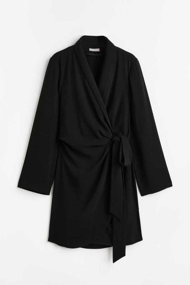 Vestido H&M Wrap-front Jacket Mujer Negros | 145397EOR