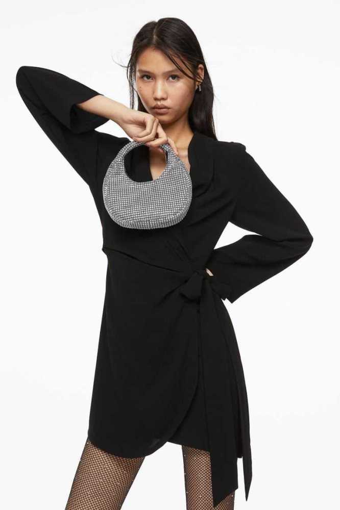 Vestido H&M Wrap-front Jacket Mujer Negros | 145397EOR