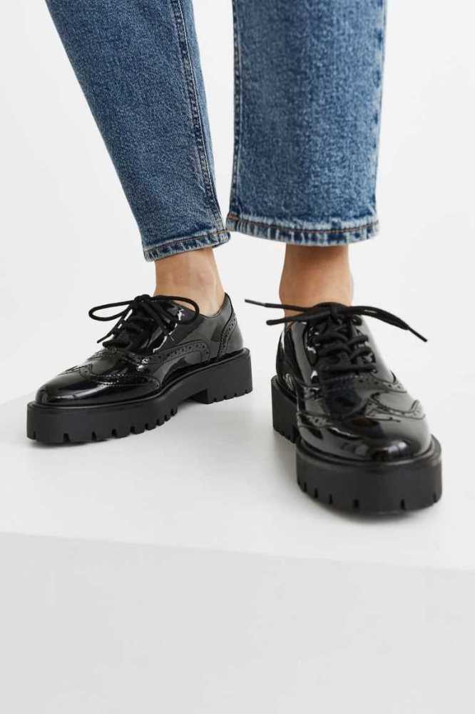 Zapatos Derby H&M Fornido Mujer Negros | 598340RYW